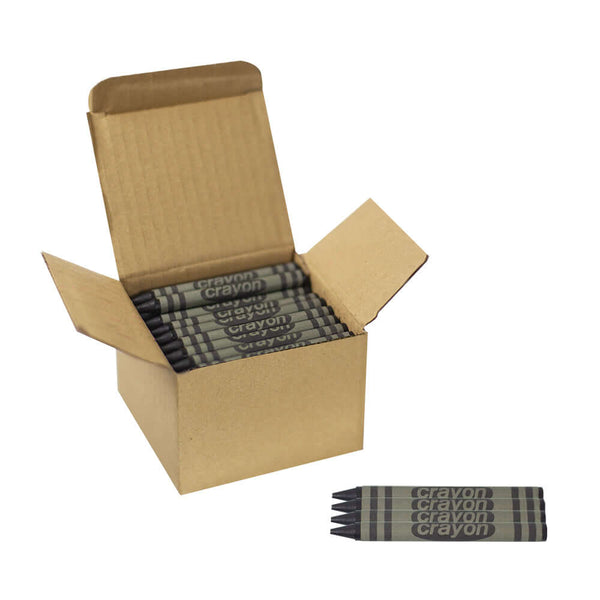 80-Pack Black Crayons Bulk – Standard Size, Non-Toxic, Classroom & Party Supply