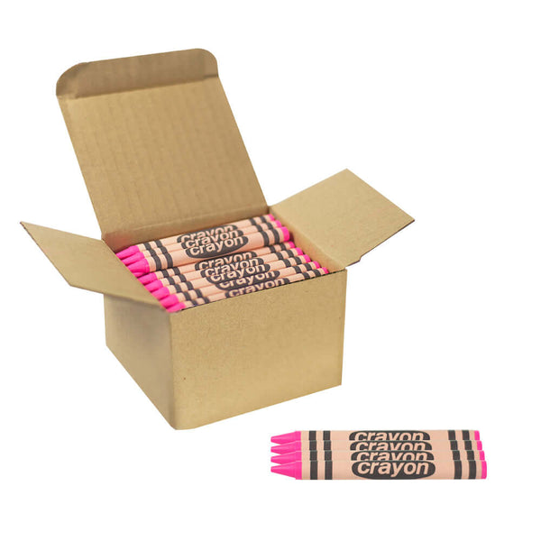 80-Pack Pink Crayons Bulk – Standard Size, Non-Toxic, Classroom & Party Supply