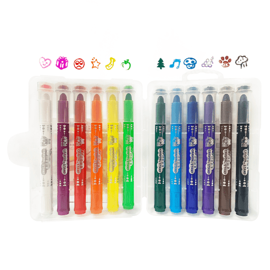 12 Color Stamp Crayons