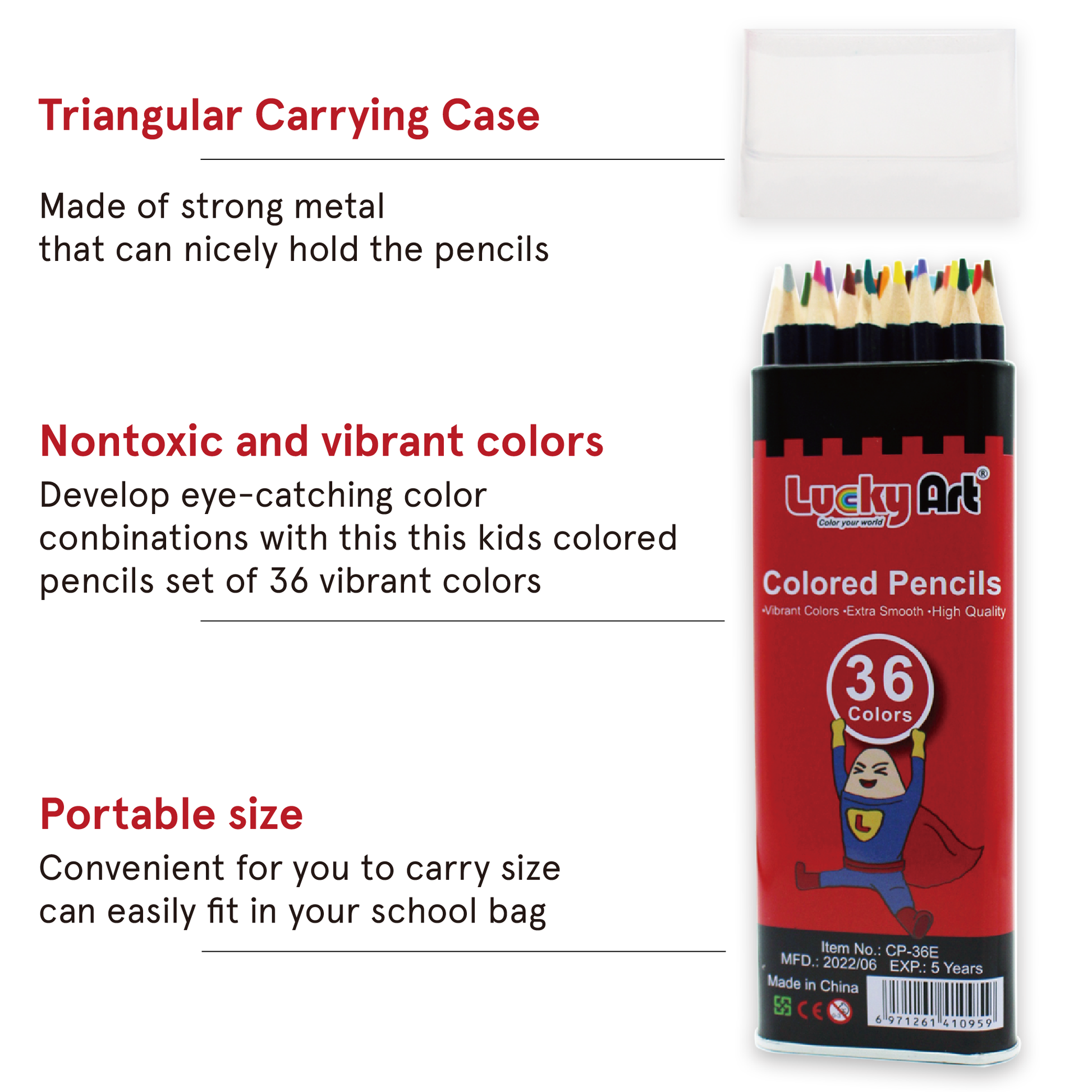  36 Colors Easy Carrying Twistable Crayons Set for Kids