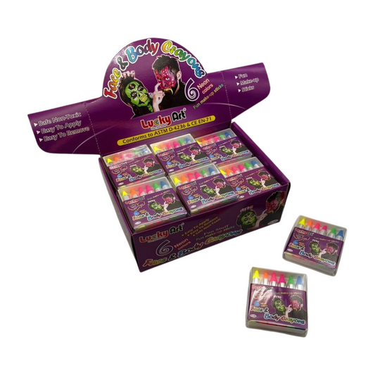 6  Neon Colors Face and Body Crayons