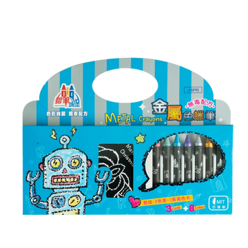 8 Colors Metallic Large Crayons and Drawing Cards Set