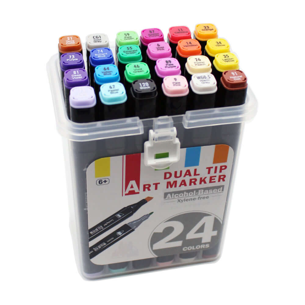 24 Color Dual Brush Markers